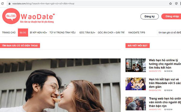 Waodate là một trong những website hẹn hò thường xuyên cập nhật cách tán gái đổ 100%